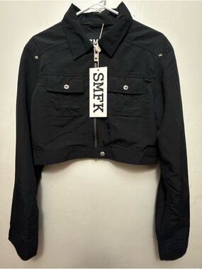 SMFK Ancient Myth Panther Cropped Black Short Jacket